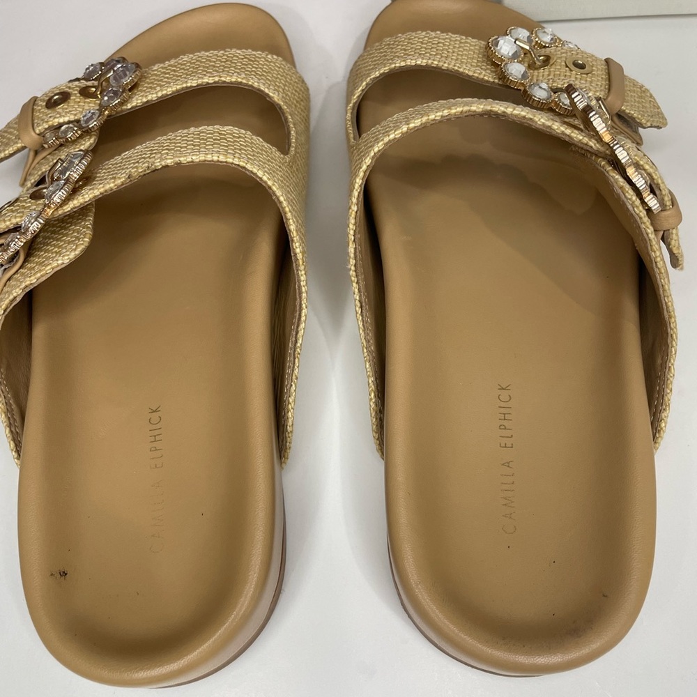 Camilla Elphick Maya Raffia embellished slides euro size 38 - Picture 11 of 15